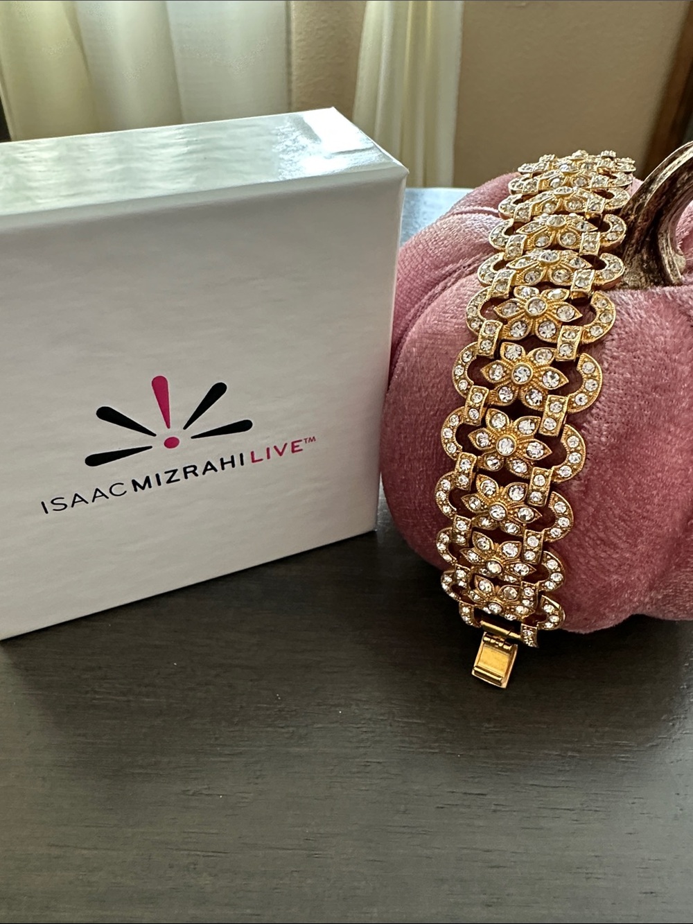 Isaac Mizrahi Gold Crystal Link Bracelet